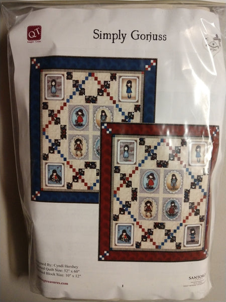 Simply Gorjuss Quilt Kit with red border 52" X 60"