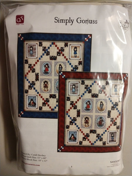Simply Gorjuss Quilt Kit with teal border 52" X 60"