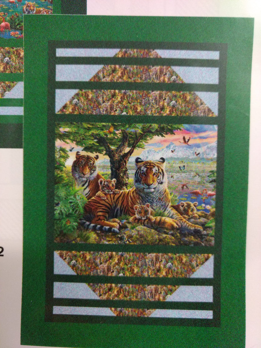 Diamonds in the Rough - Tiger Family Quilt Kit 56 1/2